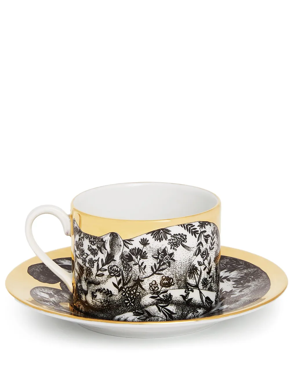 Fornasetti taza de té Fidelity Fiorato | negro | Image 1