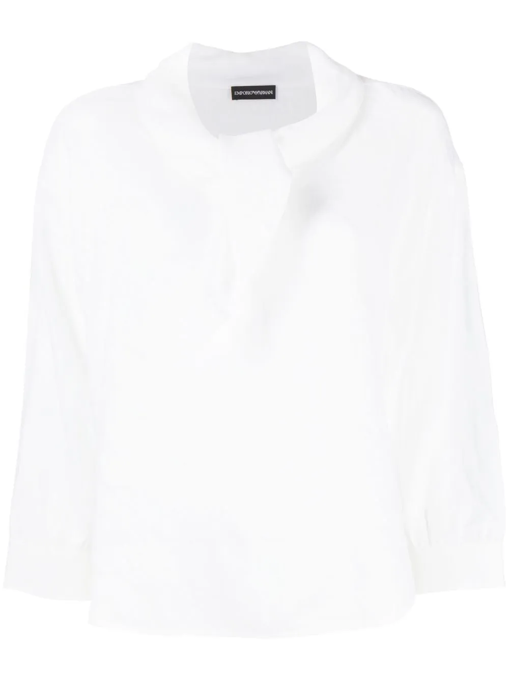 

Emporio Armani blusa con detalle de mascada en el cuello - Blanco