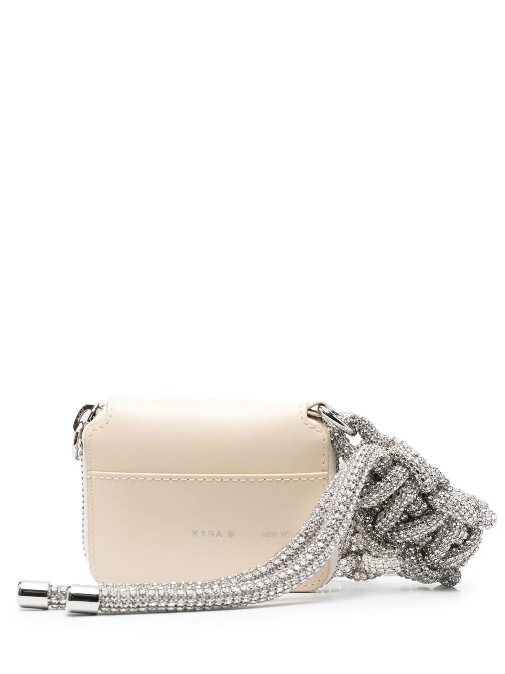 

Kara crystal-embellished logo wallet - Neutrals