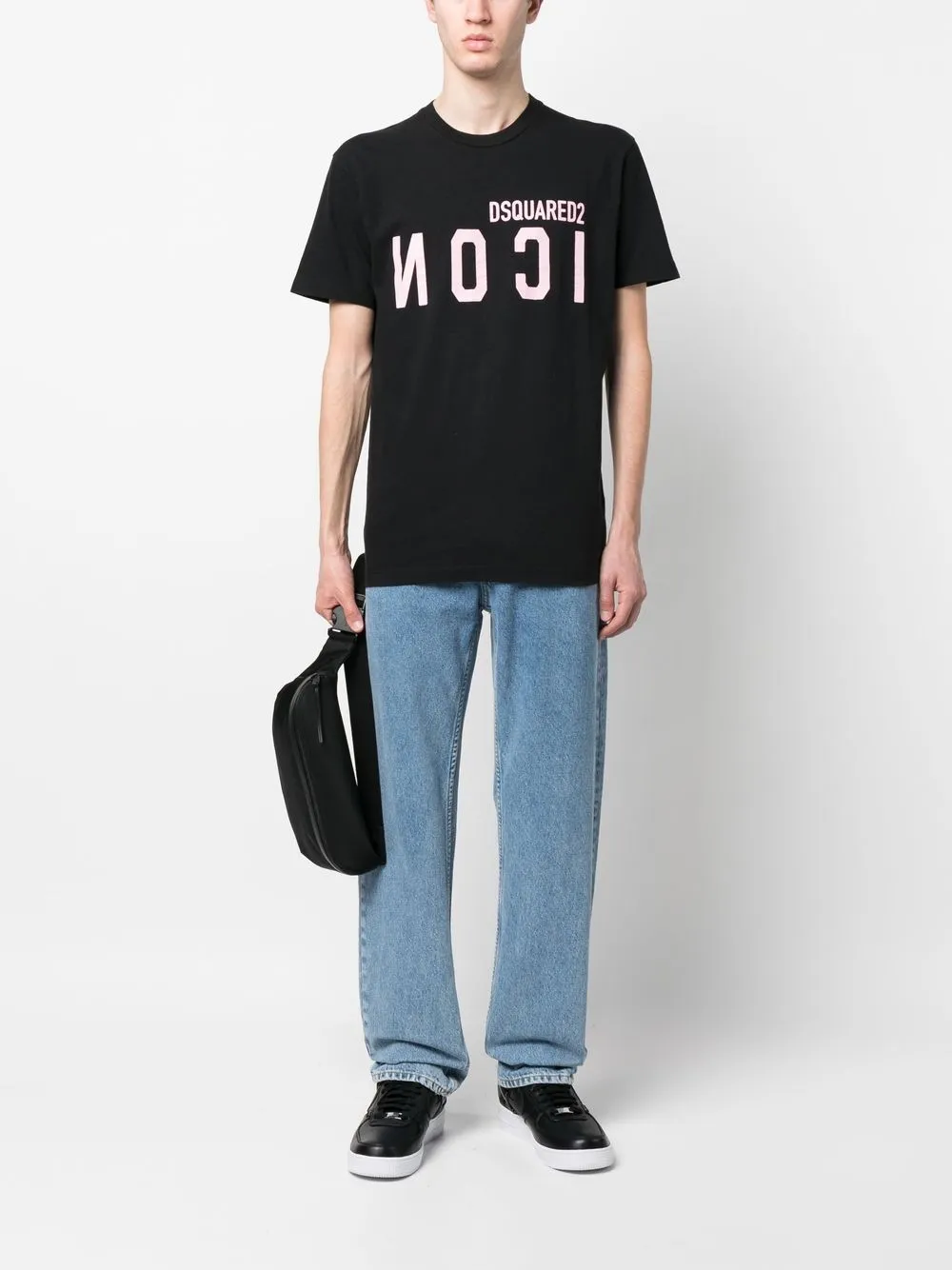 Dsquared2 T-shirt met logoprint - Zwart