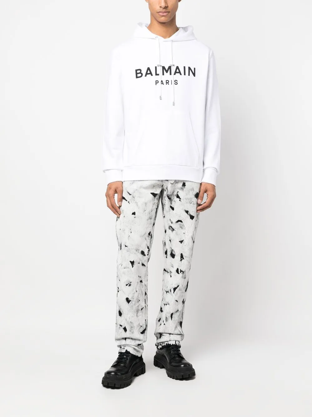 Balmain Hoodie met logoprint - Wit