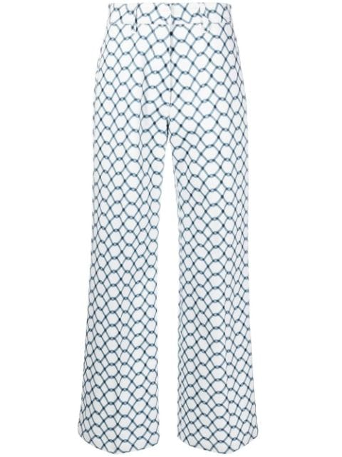 Christian Wijnants graphic-print high-waisted trousers