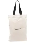 Jil Sander logo-print linen tote bag - Neutrals