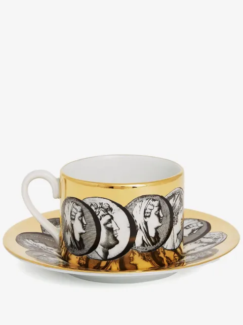Fornasetti Xícara de chá Cammei em porcelana