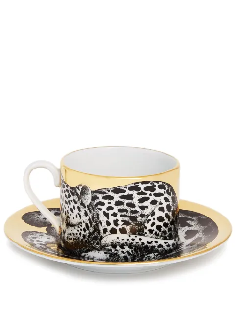 Fornasetti High Fidelity leopard tea cup