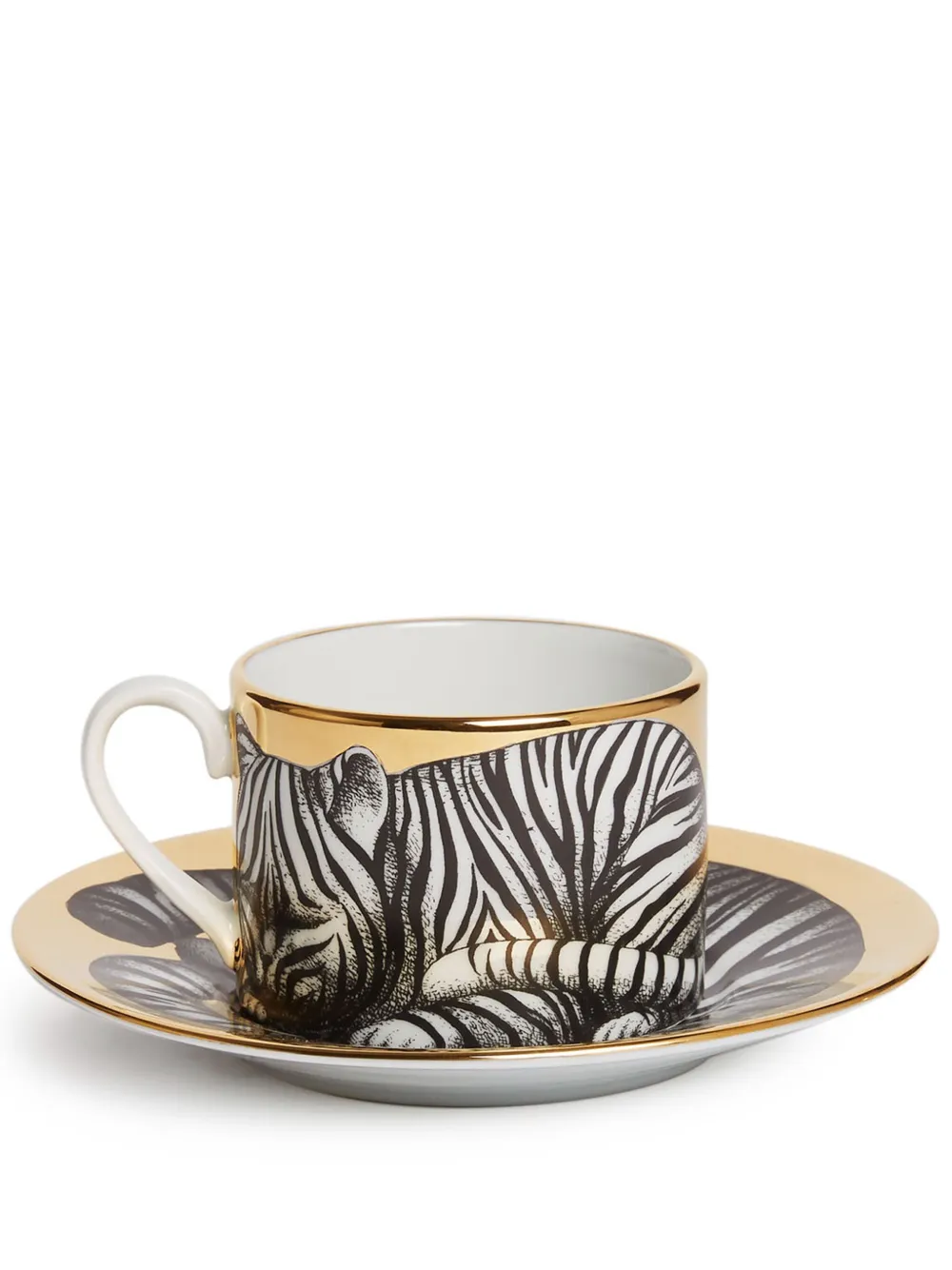Fornasetti Fidelity Tigrato ティーカップ セット - ブラック Fornasetti Fidelity Tigrato ティーカップ セット - ブラック