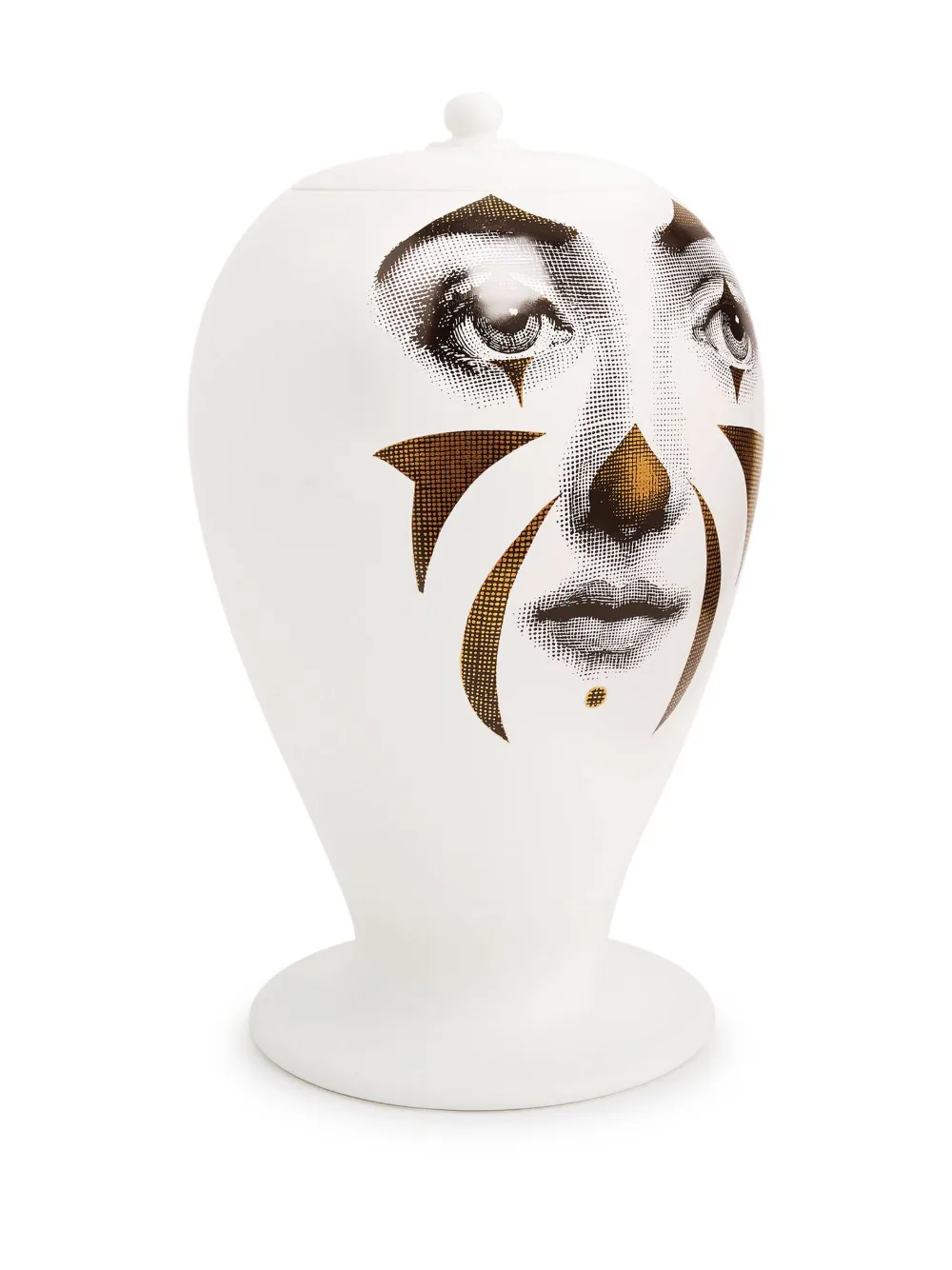 Fornasetti Clown Oval-design Vase (19cm) In Oro