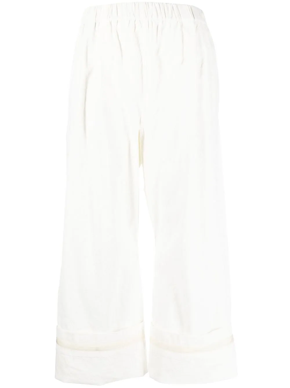

QUIRA crease-effect wide-leg trousers - White