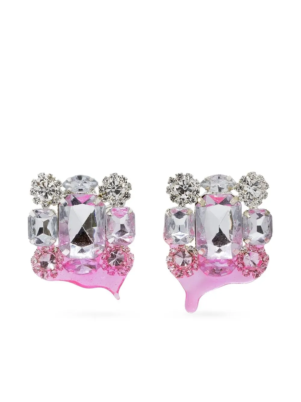 

Ottolinger crystal-dip clip-on earrings - Pink