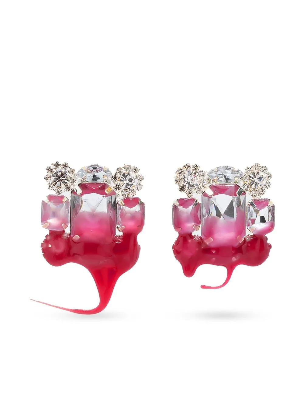 

Ottolinger square-dip clip-on earrings - Pink