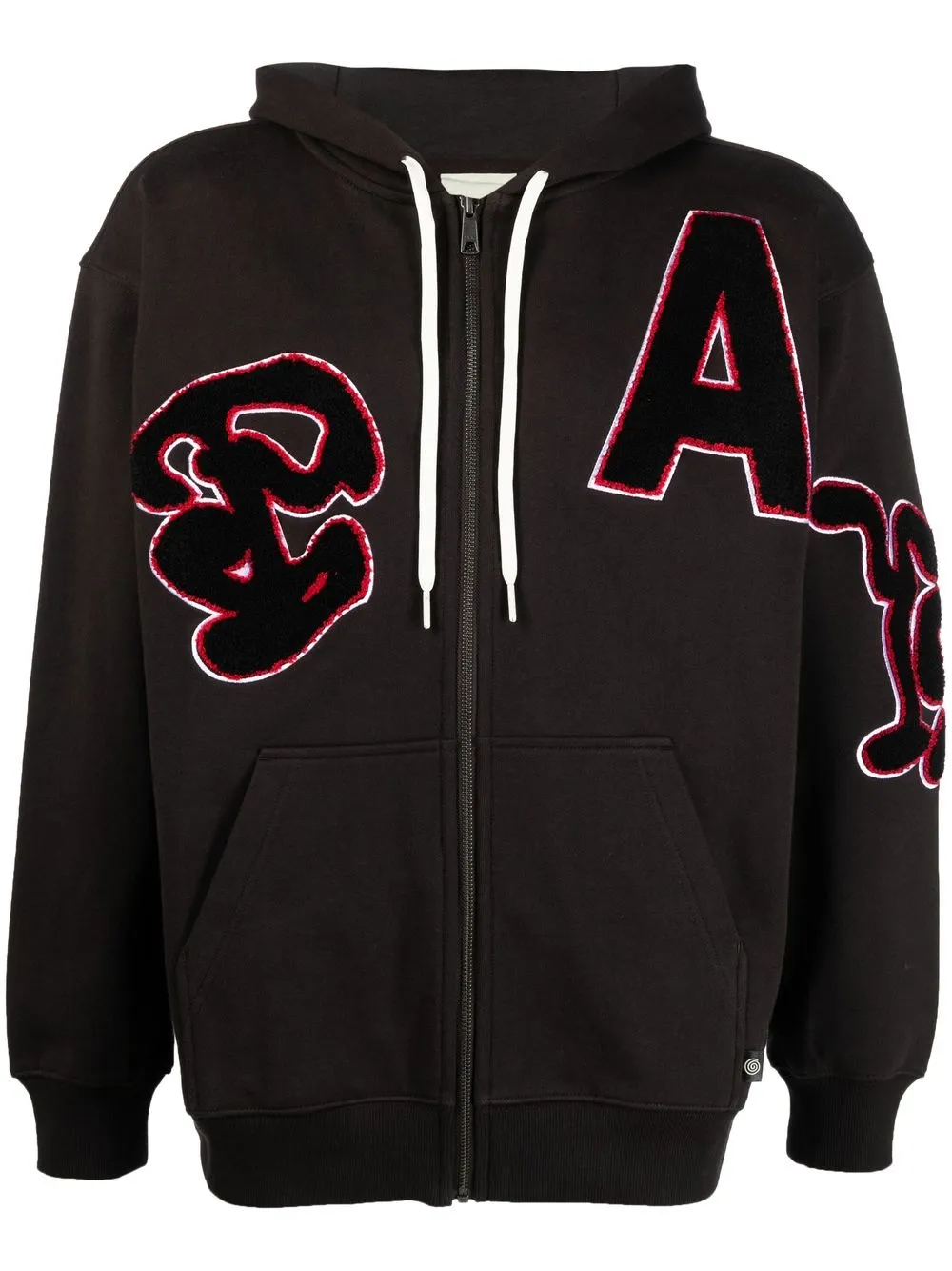 

Perks And Mini organic cotton applique-logo hoodie - Brown