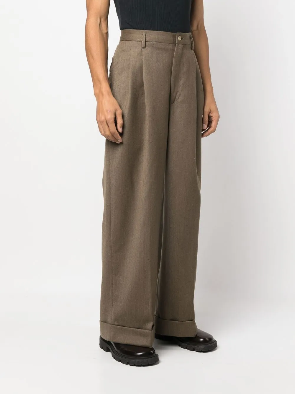 Hed Mayner pleat-detail Wide Leg Trouser - Farfetch