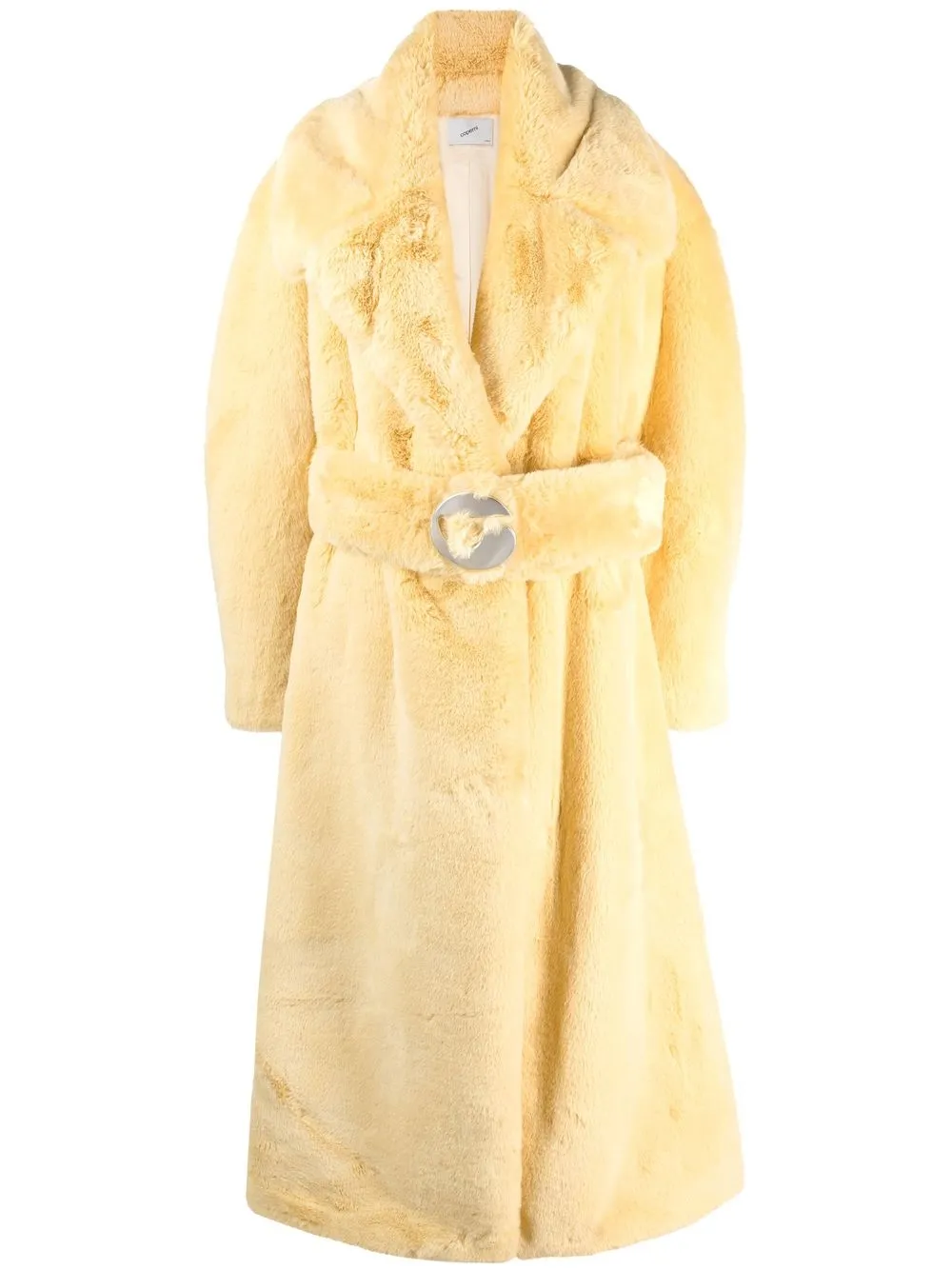 

Coperni faux fur belted maxi coat - Yellow