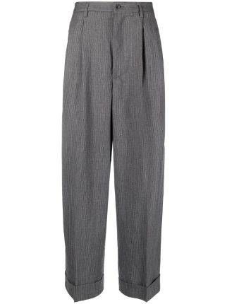 Hed Mayner Pinstripe pleat-detail Wide Leg Trouser - Farfetch