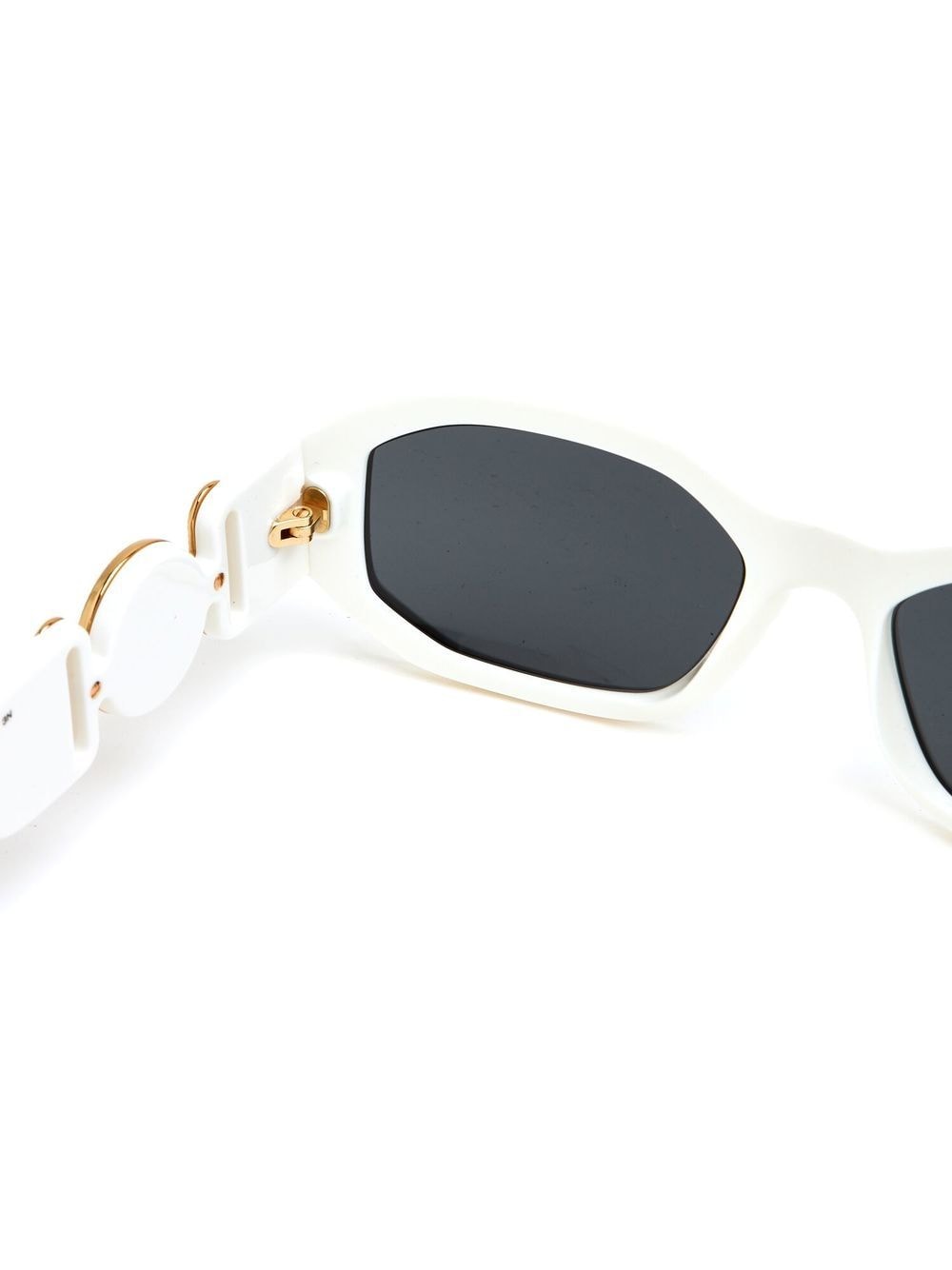 Shop Versace Medusa Square-frame Sunglasses In White