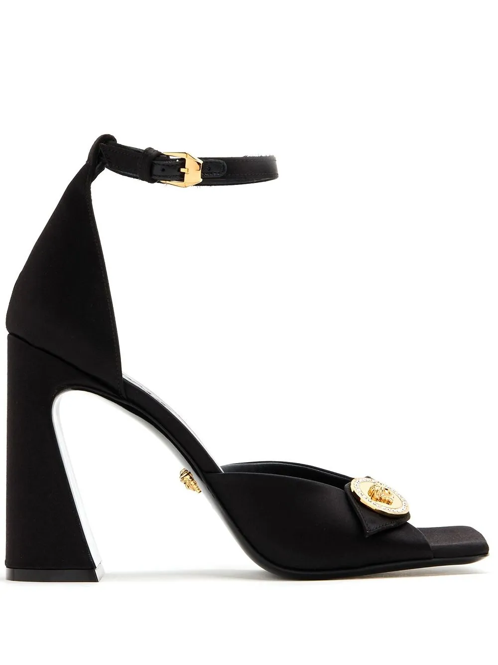 

Versace 110mm silk block heel sandals - Black