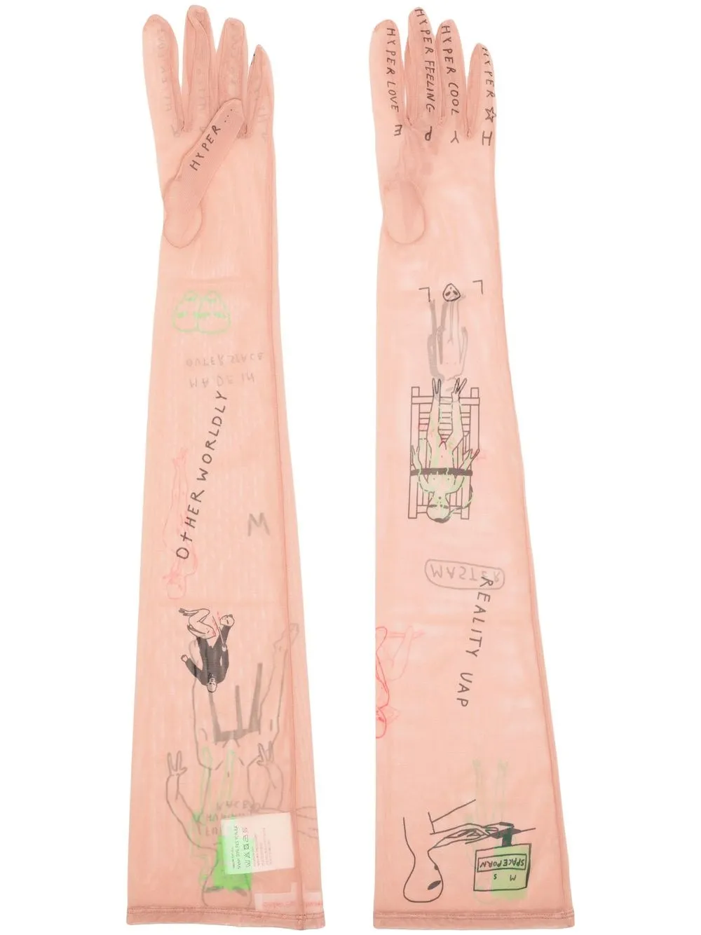 

Walter Van Beirendonck Mateusz Sarzynski Tattoo gloves - Neutrals