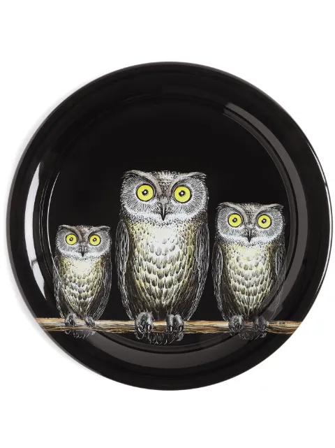 Fornasetti Civette hand-decorated tray