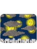 Fornasetti Sole di Capri hand-decorated wood tray - Blue