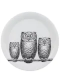 Fornasetti Civette hand-painted tray - White