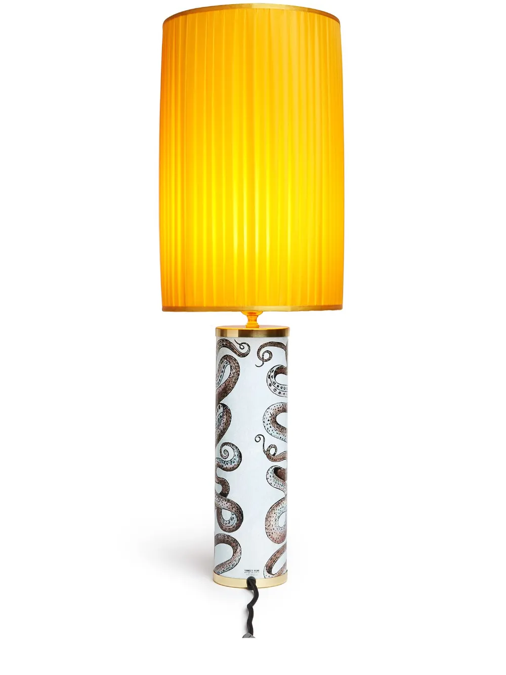 Fornasetti cylindrical pleated lampshade | Yellow | Image 1