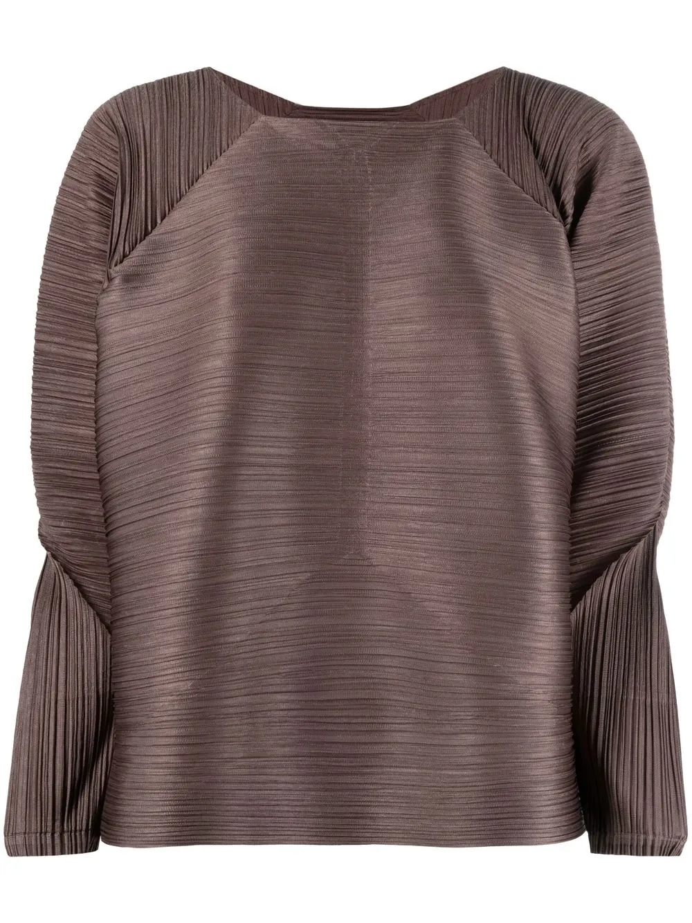 

Pleats Please Issey Miyake blusa plisada manga larga - Marrón