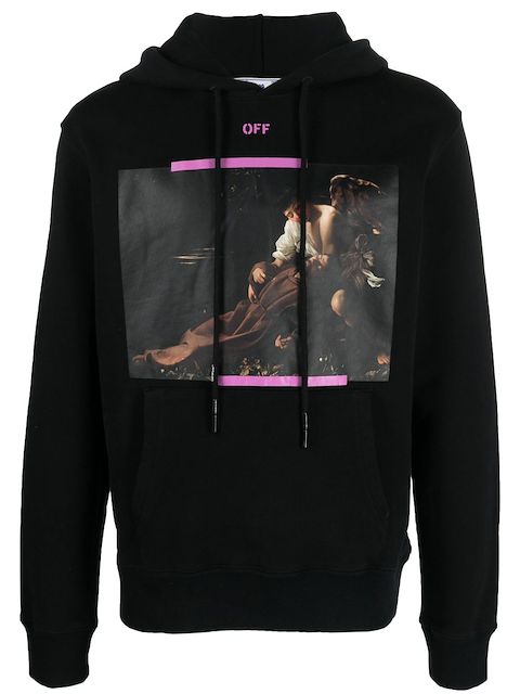 Off-White Caravaggio print cotton hoodie