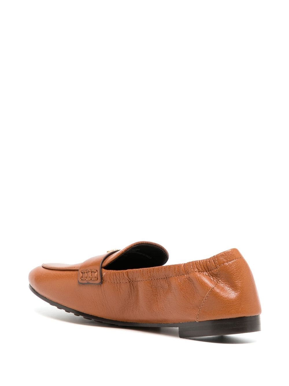 Shop Tory Burch Double T Leather Loafers In Brown