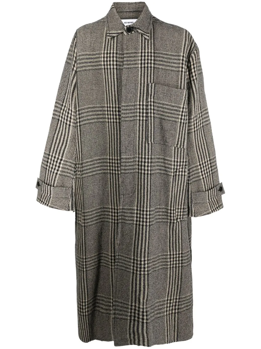 

Ann Demeulemeester Corcovado check-pattern overcoat - Black