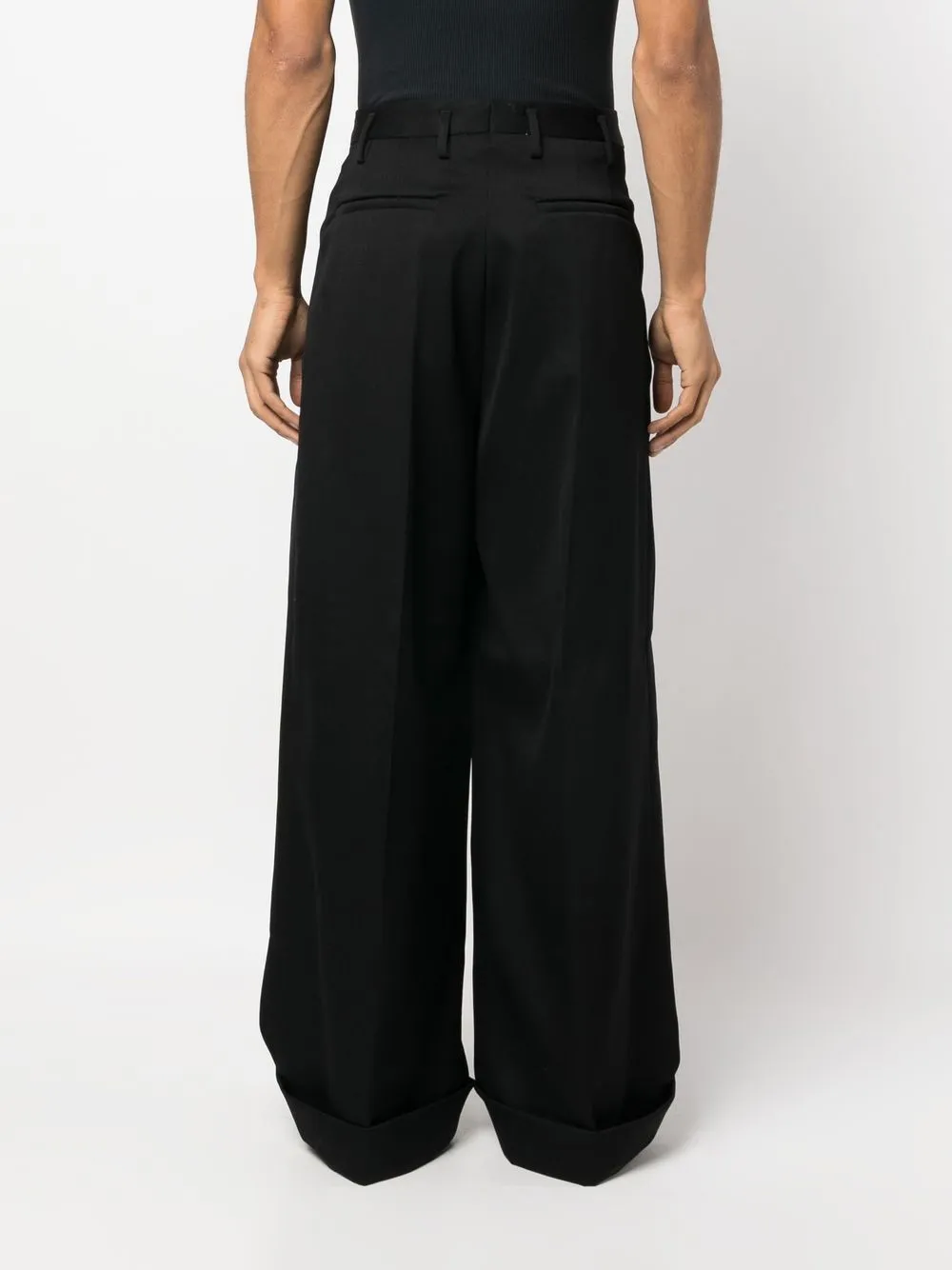 pleat-detail wide leg trousers
