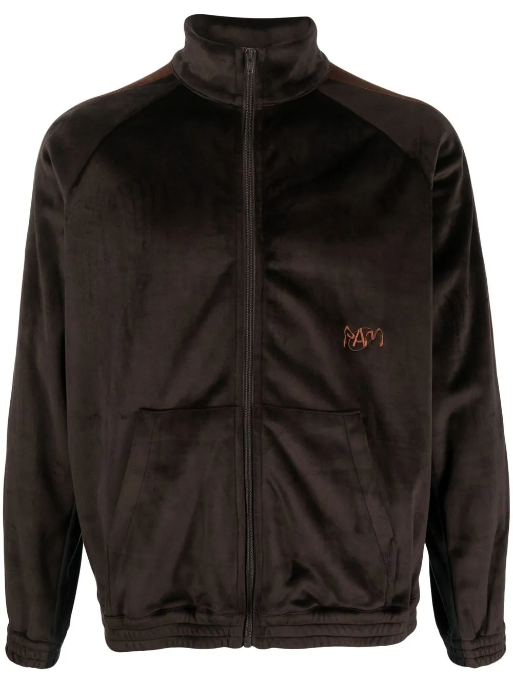 

Perks And Mini plush zip-up track jacket - Brown