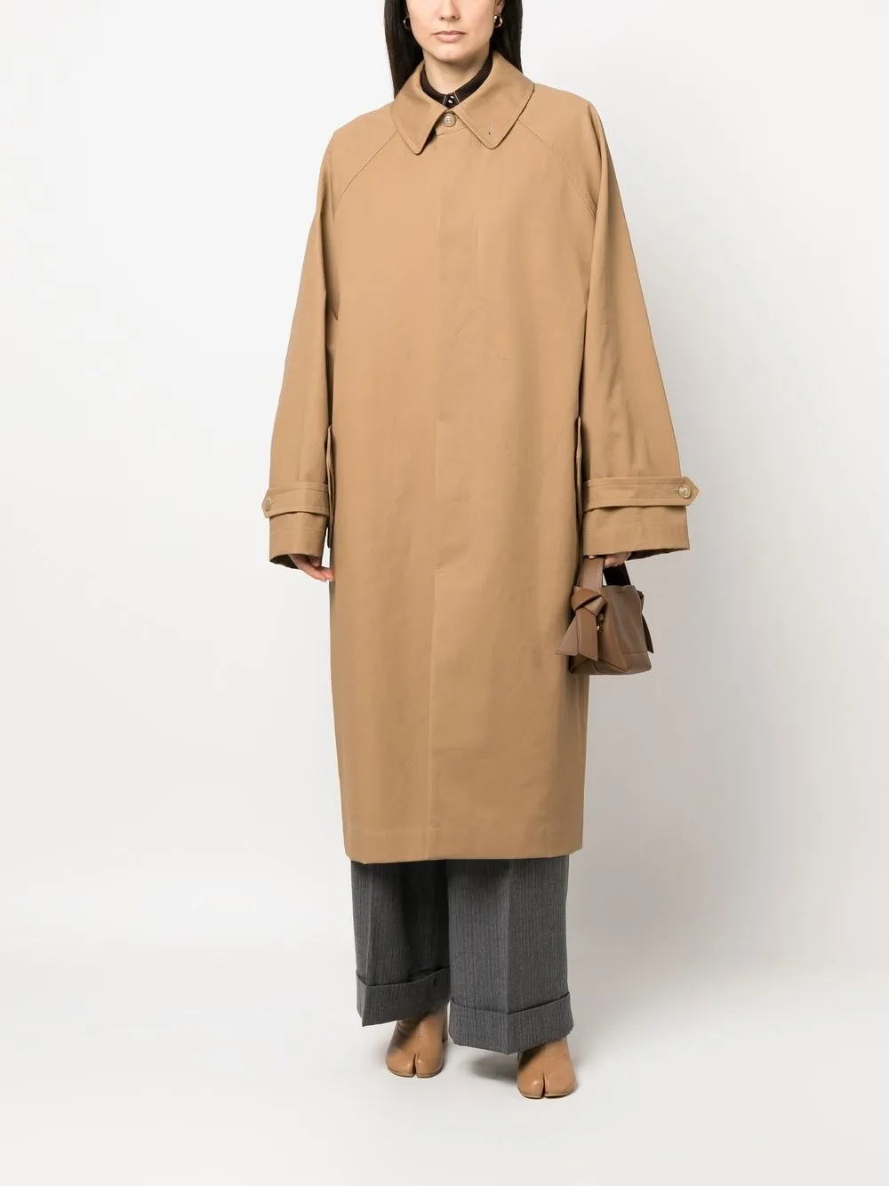 Ann Demeulemeester Oversize Cotton Trench Coat In 中性色 | ModeSens