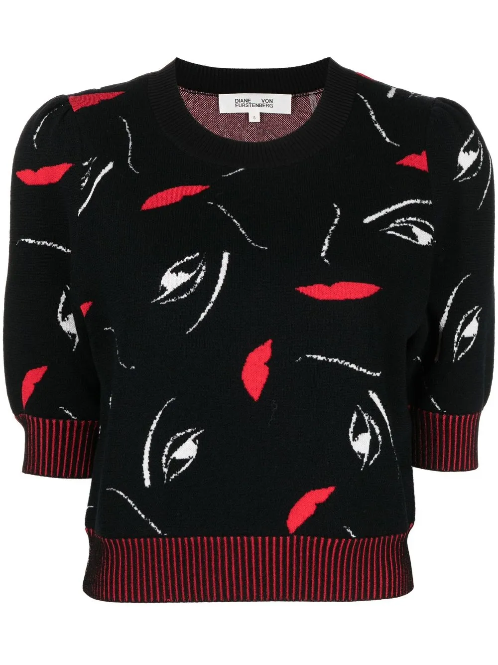 

DVF Diane von Furstenberg top tejido con cuello redondo - Negro