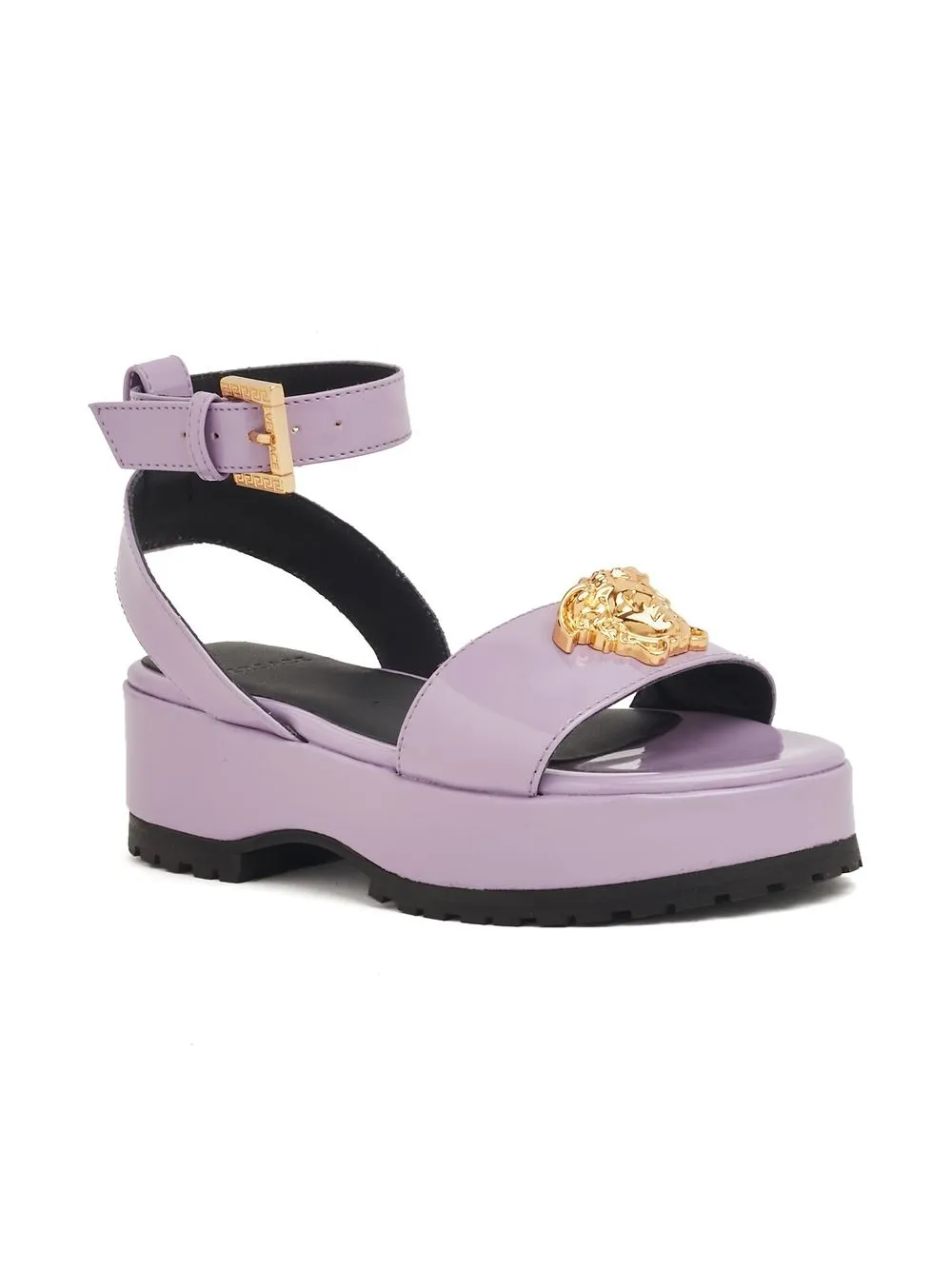 Versace Kids' Medusa-motif Platform Sandals In Purple