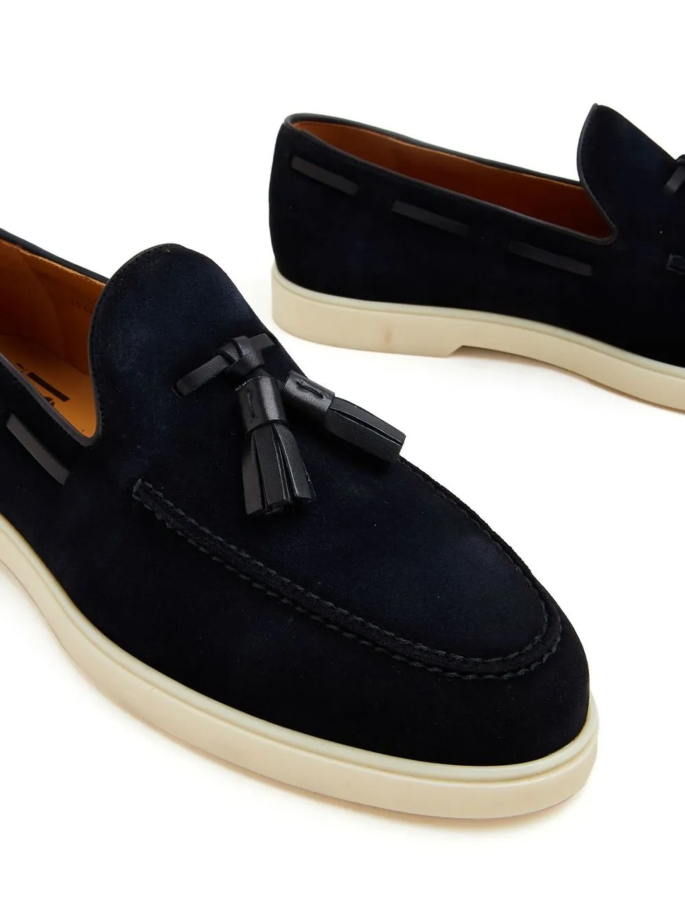 Shop Magnanni Tassel-detail Suede Loafers In Blue