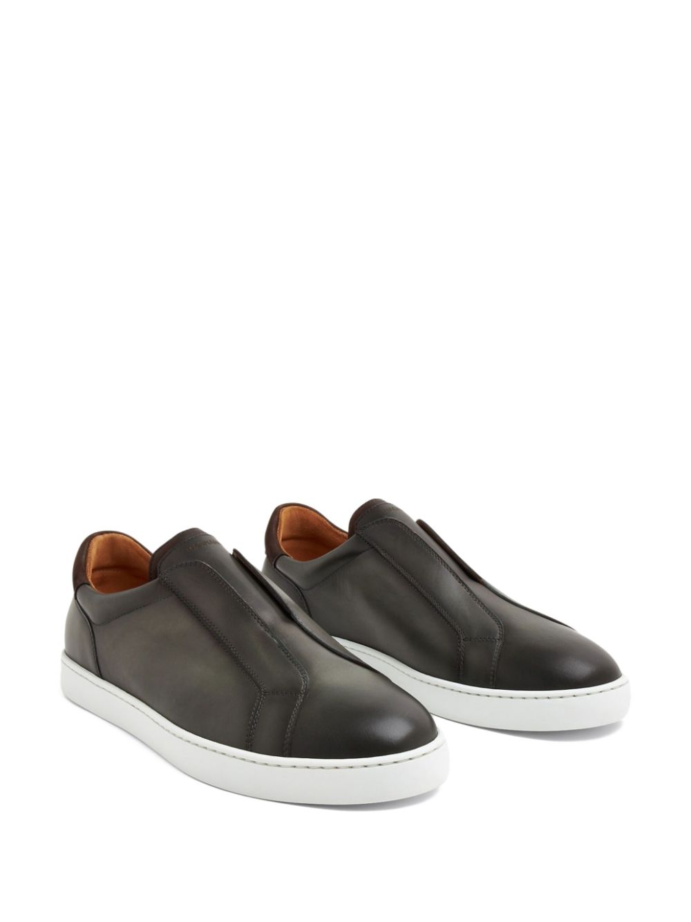 Shop Magnanni Costa Slip-on Leather Sneakers In Black