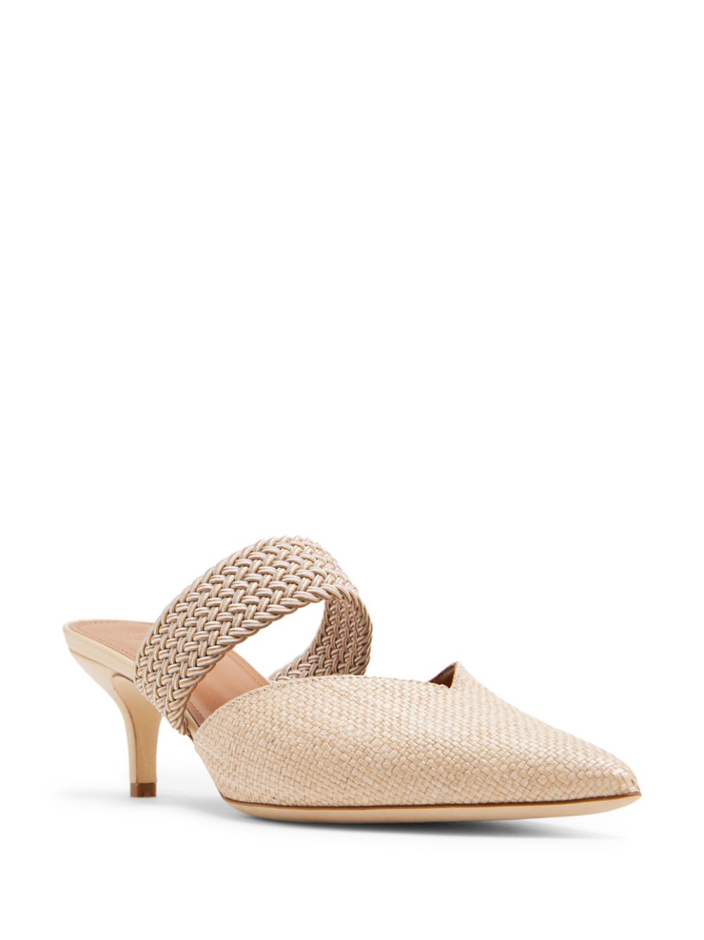 Malone Souliers raffia pointed-toe mules - Beige