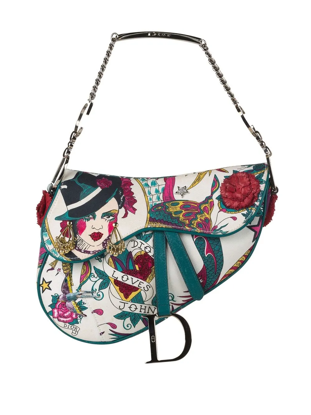 

Christian Dior pre-owned Loves John Saddle shoulder bag - White
