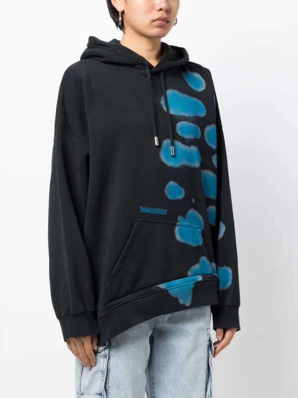 DSQUARED2 Asymmetric Slouchy Hoodie | Black | FARFETCH