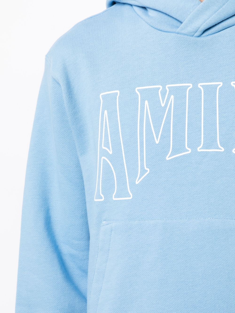Shop Amiri Logo-print Long Sleeves Hoodie In Blue