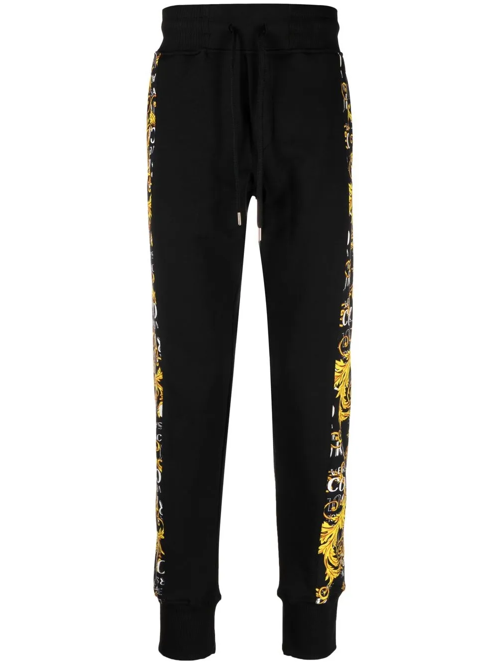 

Versace Jeans Couture side baroque-print track pants - Black