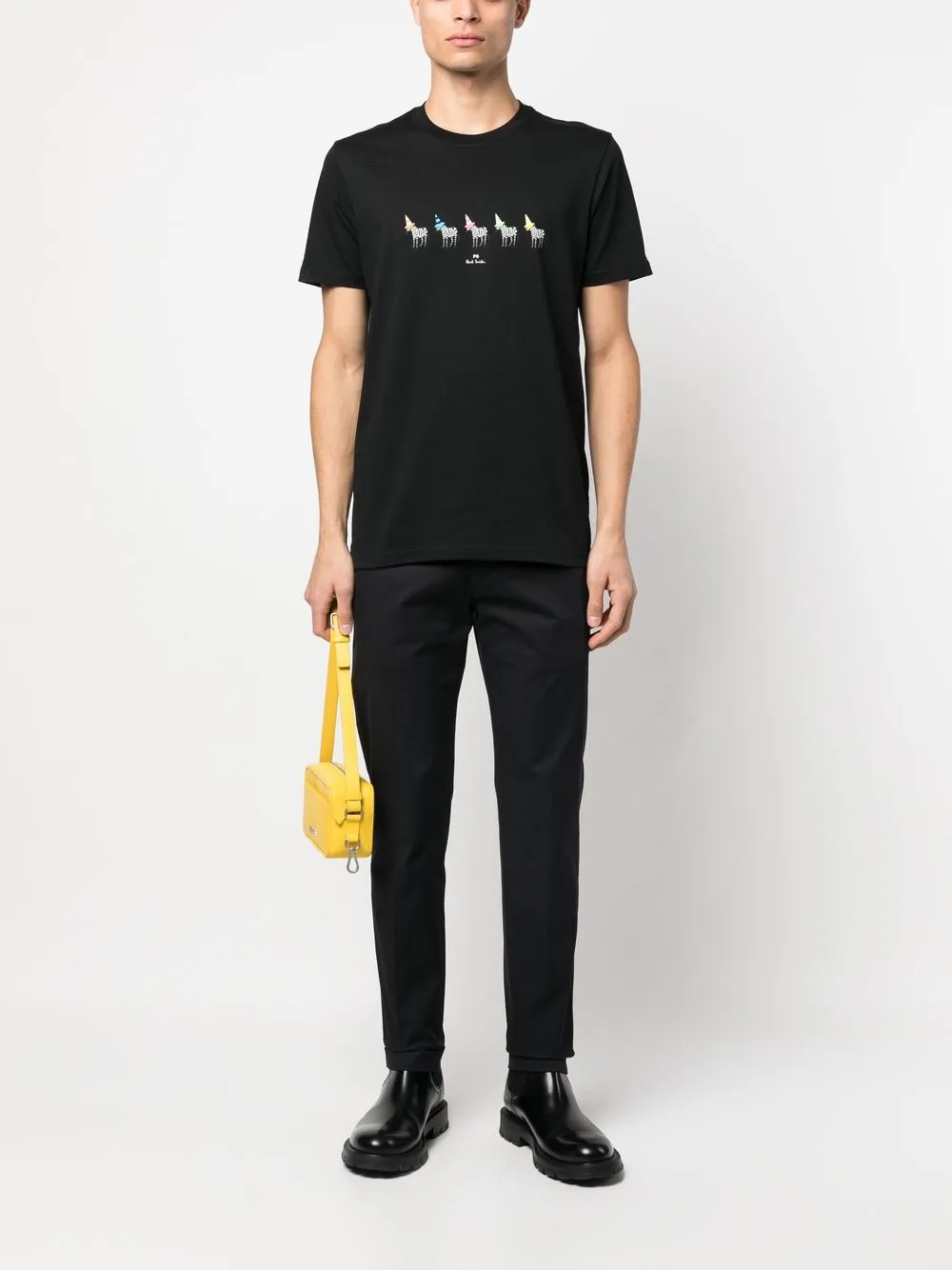 PS Paul Smith T-shirt met zebraprint - Zwart