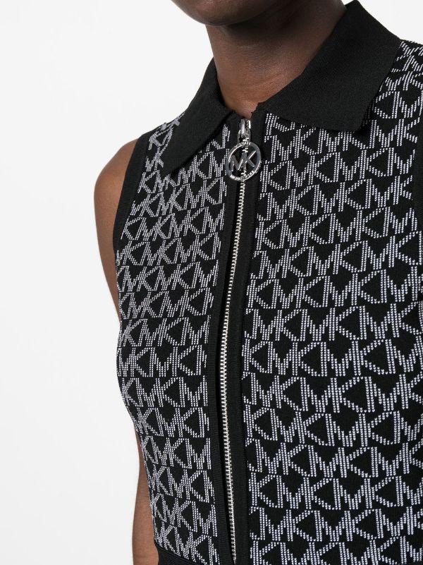 Michael Kors intarsia-knit Monogram Vest - Black