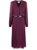 Michael Michael Kors belted-waist midi dress - Pink