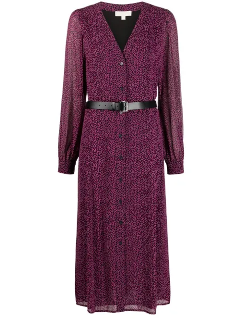 Michael Michael Kors belted-waist midi dress