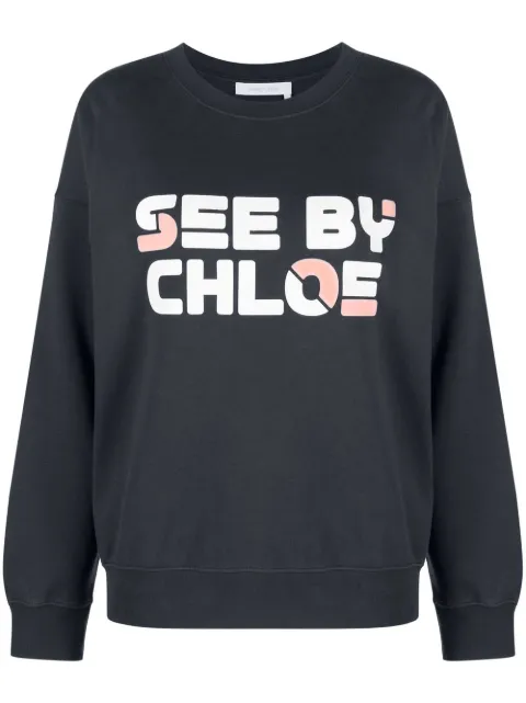 See by Chloé sudadera con logo estampado 