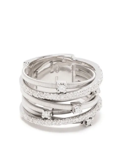 Marco Bicego anillo multibandas en oro blanco de 18kt con diamantes