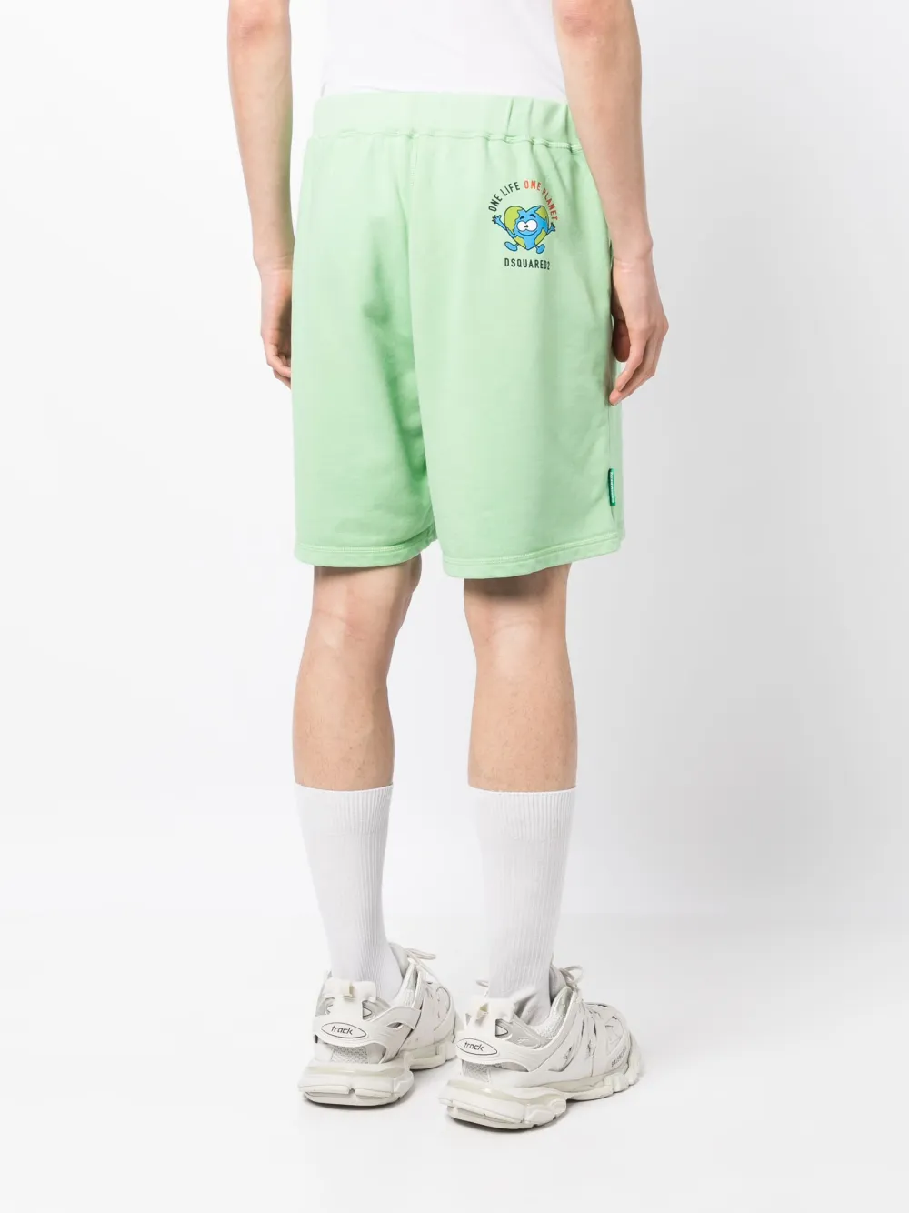 Dsquared2 Logo-print Cotton Shorts In Green