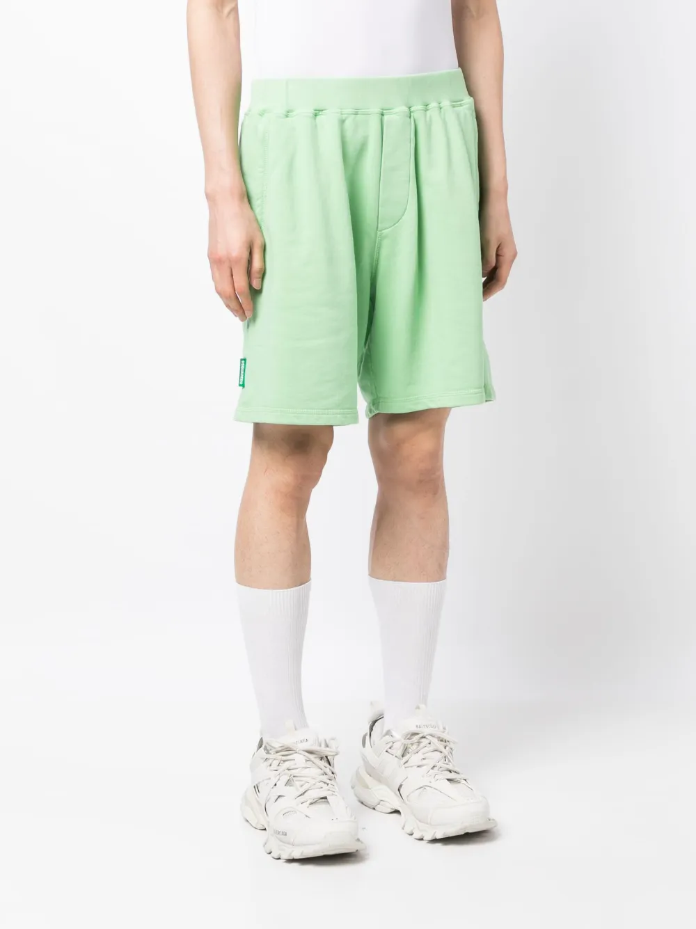Dsquared2 Logo-print Cotton Shorts In Green