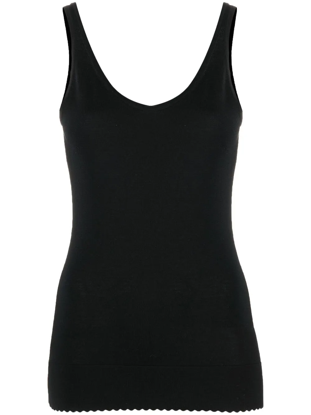 

Chloé scallop-hem tank top - Black